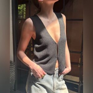 Oak + Fort | Open Front Knit Tank